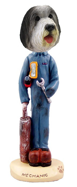 Bearded Collie Mechanic Doogie Collectible Dog Figurine