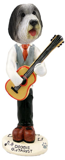 Bearded Collie Guitarist Doogie Collectible Dog Figurine