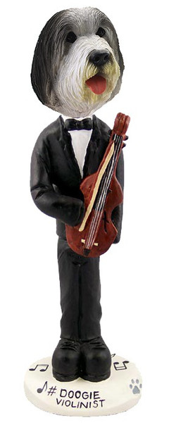 Bearded Collie Violinist Doogie Collectible Dog Figurine