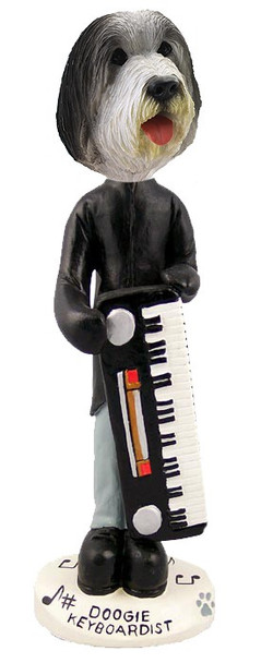 Bearded Collie Keyboardist Doogie Collectible Dog Figurine