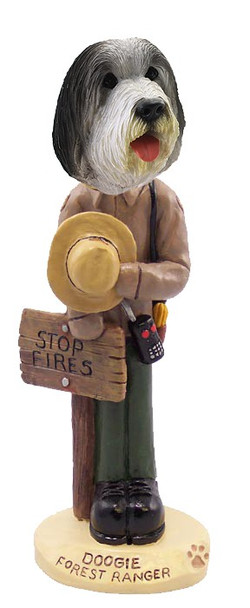Bearded Collie Forest Ranger Doogie Collectible Dog Figurine