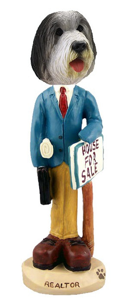 Bearded Collie Male Realtor Doogie Collectible Dog Figurine