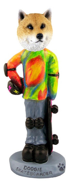 Shiba Inu Skateboarder Doogie Collectible Dog Figurine