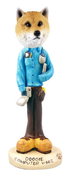 Shiba Inu Computer Whiz Doogie Collectible Dog Figurine