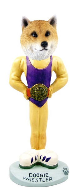 Shiba Inu Wrestler Doogie Collectible Dog Figurine