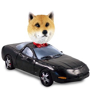 Shiba Inu Sports Car Doogie Collectible Dog Figurine