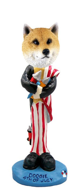 Shiba Inu 4th of July Doogie Collectible Dog Figurine