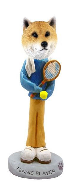 Shiba Inu Tennis Player Doogie Collectible Dog Figurine