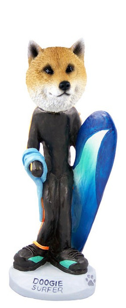 Shiba Inu Surfer Doogie Collectible Dog Figurine