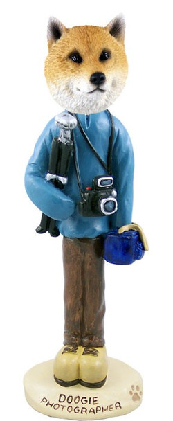 Shiba Inu Photographer Doogie Collectible Dog Figurine