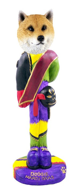Shiba Inu Mardi Gras Doogie Collectible Dog Figurine