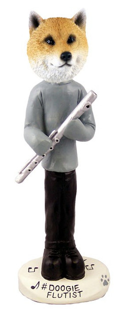 Shiba Inu Flutist Doogie Collectible Dog Figurine