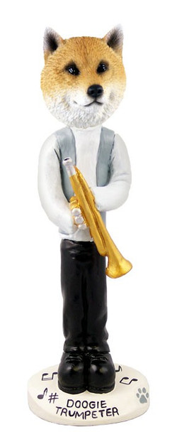 Shiba Inu Trumpeter Doogie Collectible Dog Figurine