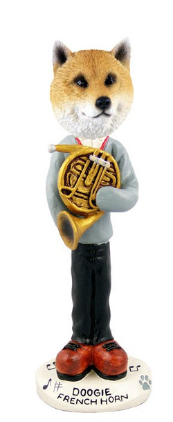 Shiba Inu French Horn Doogie Collectible Dog Figurine