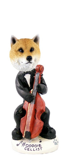 Shiba Inu Cellist Doogie Collectible Dog Figurine