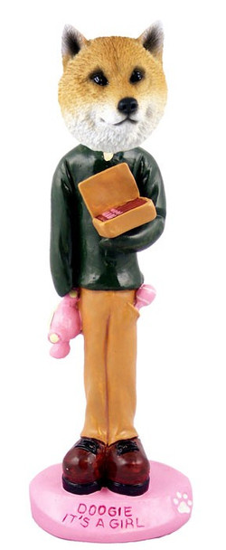 Shiba Inu It's a Girl Doogie Collectible Dog Figurine