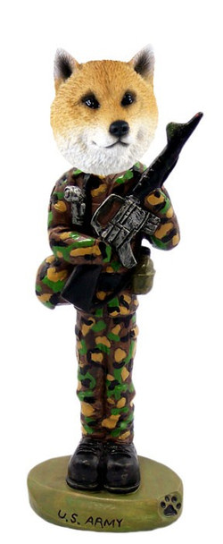 Shiba Inu U S Army Doogie Collectible Dog Figurine