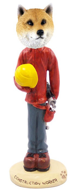 Shiba Inu Construction Worker Doogie Collectible Dog Figurine
