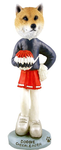 Shiba Inu Cheerleader Doogie Collectible Dog Figurine