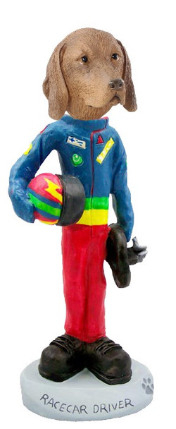 Vizsla Racecar Driver Doogie Collectible Dog Figurine