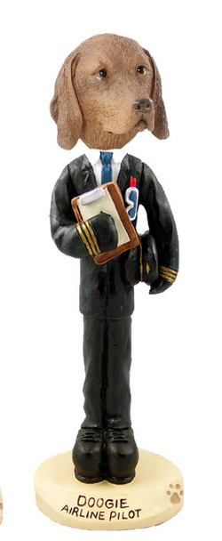Vizsla Airline Pilot Doogie Collectible Dog Figurine