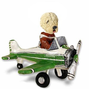 Soft Coated Wheaten Terrier Airplane Doogie Collectible Dog Figurine