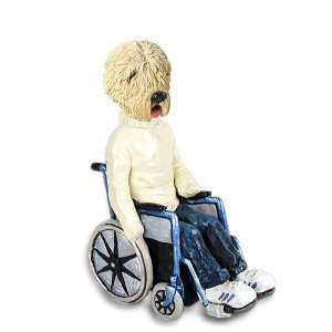 Soft Coated Wheaten Terrier Wheelchair Doogie Collectible Dog Figurine