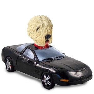 Soft Coated Wheaten Terrier Sports Car Doogie Collectible Dog Figurine