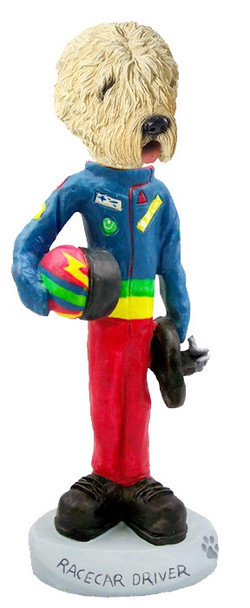 Soft Coated Wheaten Terrier Racecar Driver Doogie Collectible Dog Figurine