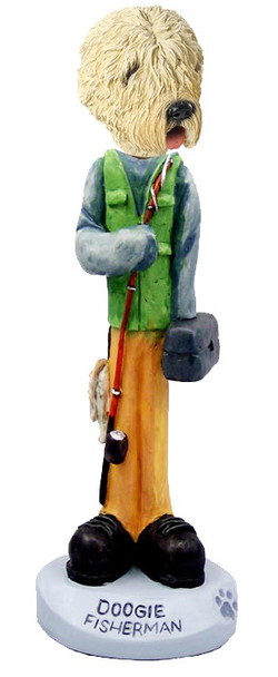 Soft Coated Wheaten Terrier Fisherman Doogie Collectible Dog Figurine