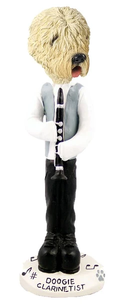 Soft Coated Wheaten Terrier Clarinetist Doogie Collectible Dog Figurine