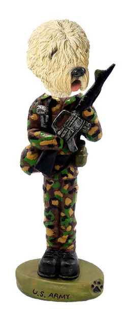 Soft Coated Wheaten Terrier U S Army Doogie Collectible Dog Figurine