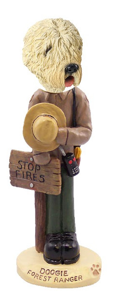 Soft Coated Wheaten Terrier Forest Ranger Doogie Collectible Dog Figurine