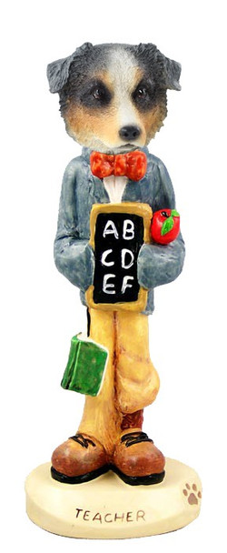 Blue Australian Shepherd Teacher Doogie Collectible Dog Figurine