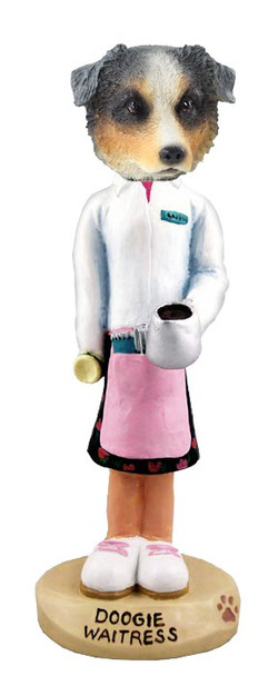 Blue Australian Shepherd Waitress Doogie Collectible Dog Figurine