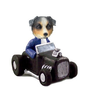 Blue Australian Shepherd Hot Rod Doogie Collectible Dog Figurine