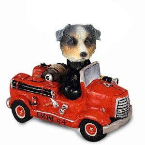 Blue Australian Shepherd Fire Engine Doogie Collectible Dog Figurine
