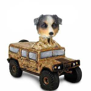 Blue Australian Shepherd Hummer Doogie Collectible Dog Figurine