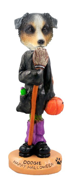 Blue Australian Shepherd Happy Halloween Doogie Collectible Dog Figurine