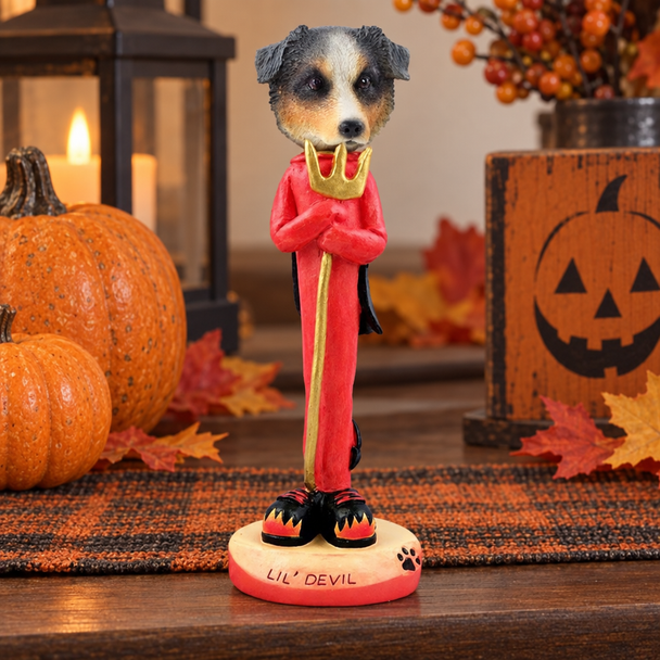Blue Australian Shepherd Lil Devil Doogie Collectible Dog Figurine