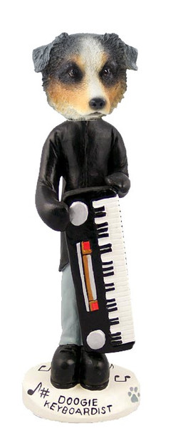 Blue Australian Shepherd Keyboardist Doogie Collectible Dog Figurine
