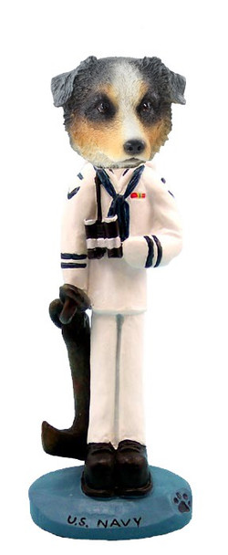 Blue Australian Shepherd U S Navy Doogie Collectible Dog Figurine