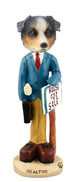 Blue Australian Shepherd Male Realtor Doogie Collectible Dog Figurine