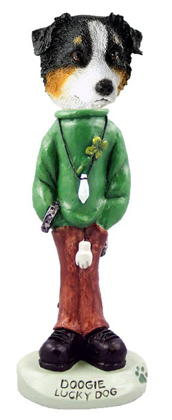 Tricolor Australian Shepherd Lucky Doogie Collectible Dog Figurine