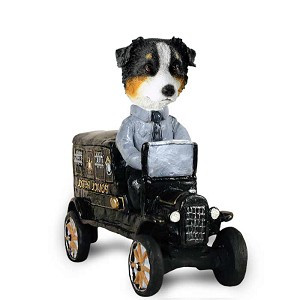 Tricolor Australian Shepherd Paddy Wagon Doogie Collectible Dog Figurine