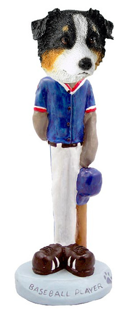 Tricolor Australian Shepherd Baseball Doogie Collectible Dog Figurine