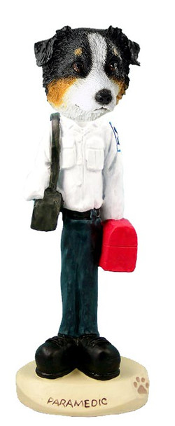 Tricolor Australian Shepherd Paramedic Doogie Collectible Dog Figurine