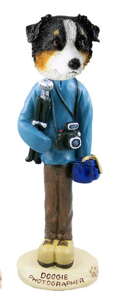 Tricolor Australian Shepherd Photographer Doogie Collectible Dog Figurine