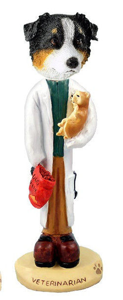 Tricolor Australian Shepherd Veterinarian Doogie Collectible Dog Figurine