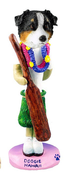 Tricolor Australian Shepherd Hawaii Doogie Collectible Dog Figurine